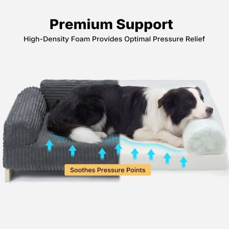 Veehoo Elevated Indoor Dog Sofa Bed with Wooden Frame Gray Sales image6