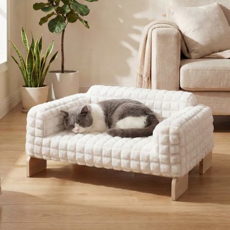 Veehoo Elevated Cat Sofa Bed with Wooden Frame image1