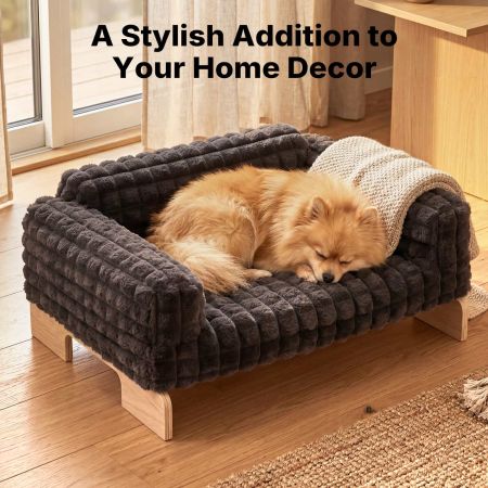 Veehoo Elevated Cat Sofa Bed with Wooden Frame Gray Beds & Condos image7 Veehoo Elevated Cat Sofa Bed with Wooden Frame Gray Beds & Condos image7