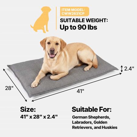 Veehoo Chew Proof Dog Crate Pad for Kennels Gray New Arrivals image1 Veehoo Chew Proof Dog Crate Pad for Kennels Gray New Arrivals image1