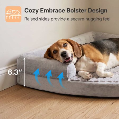 Veehoo Space-Saving Corner Dog Bed with Orthopedic Foam Gray New Arrivals image2