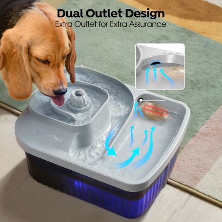 Veehoo 9L Plastic Dog Water Fountain Silver Sales image3 Veehoo 9L Plastic Dog Water Fountain Silver Sales image3