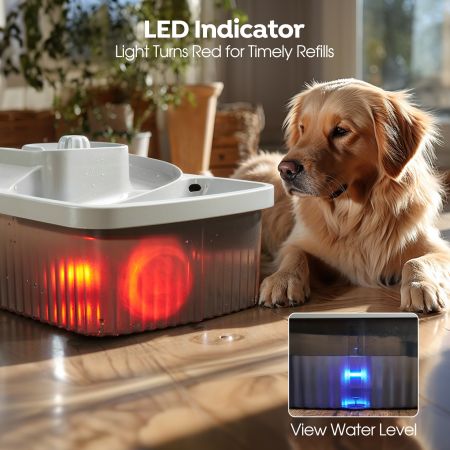 Veehoo 9L Plastic Dog Water Fountain Silver Sales image4 Veehoo 9L Plastic Dog Water Fountain Silver Sales image4