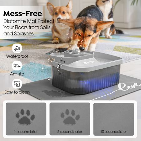 Veehoo 9L Plastic Dog Water Fountain Silver Sales image5 Veehoo 9L Plastic Dog Water Fountain Silver Sales image5