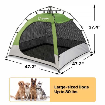 Veehoo Portable Pop Up Dog Tent Shelter with Camping Mat Green Sales image2 Veehoo Portable Pop Up Dog Tent Shelter with Camping Mat Green Sales image2