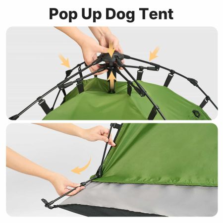 Veehoo Portable Pop Up Dog Tent Shelter with Camping Mat Green Sales image4 Veehoo Portable Pop Up Dog Tent Shelter with Camping Mat Green Sales image4