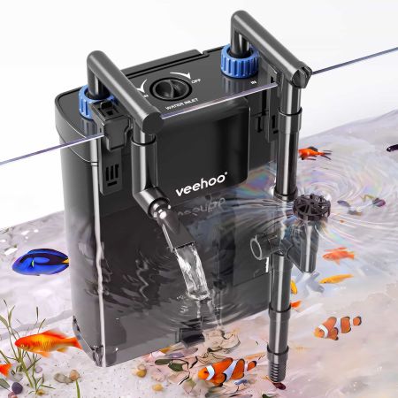 Veehoo Hang On Aquarium Filter with One-Touch Drain image1