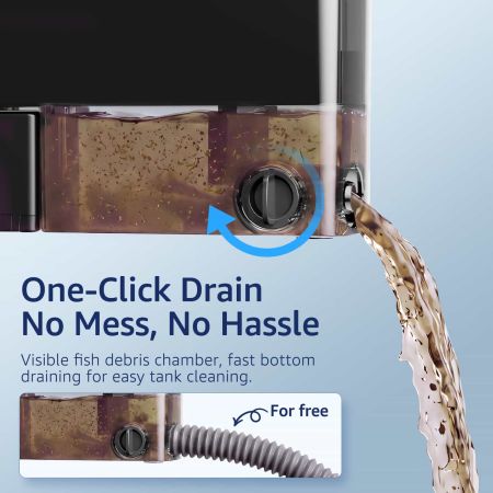 Veehoo Hang On Aquarium Filter with One-Touch Drain Black New Arrivals image3 Veehoo Hang On Aquarium Filter with One-Touch Drain Black New Arrivals image3