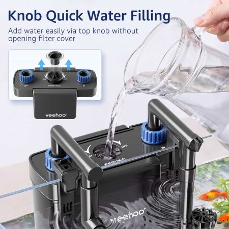 Veehoo Hang On Aquarium Filter with One-Touch Drain Black New Arrivals image6 Veehoo Hang On Aquarium Filter with One-Touch Drain Black New Arrivals image6