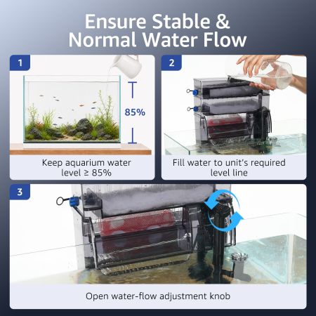 Veehoo Double Dry-Wet Aquarium Filter with Rainfall Aeration Black New Arrivals image9