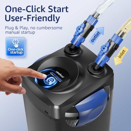 Veehoo Quiet Canister Filter for Aquarium with One-Click Startup Black New Arrivals image3 Veehoo Quiet Canister Filter for Aquarium with One-Click Startup Black New Arrivals image3