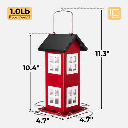 Veehoo Weatherproof Hanging Bird Feeder for Outside Hopper Bird Feeders image2 Veehoo Weatherproof Hanging Bird Feeder for Outside Hopper Bird Feeders image2