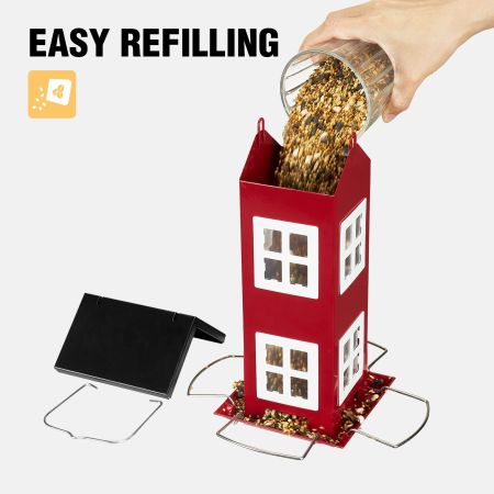 Veehoo Weatherproof Hanging Bird Feeder for Outside Hopper Bird Feeders image4 Veehoo Weatherproof Hanging Bird Feeder for Outside Hopper Bird Feeders image4