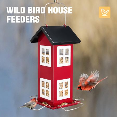 Veehoo Weatherproof Hanging Bird Feeder for Outside Hopper Bird Feeders image6 Veehoo Weatherproof Hanging Bird Feeder for Outside Hopper Bird Feeders image6