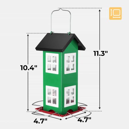 Veehoo Weatherproof Hanging Bird Feeder for Outside Green Hopper Bird Feeders image2