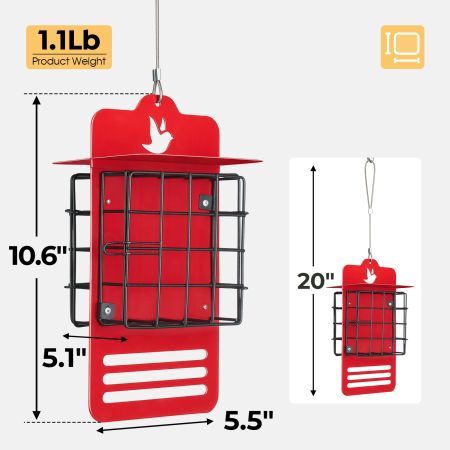 Veehoo Dual-Sided Suet Bird Feeder for Outdoors Black New Arrivals image2