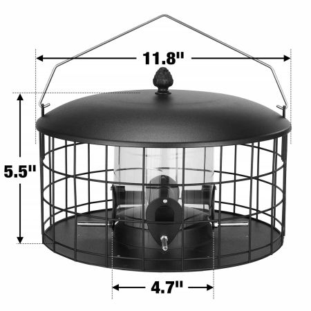 Veehoo Squirrel-Proof Metal Bird Feeder with Caged Design Black New Arrivals image6 Veehoo Squirrel-Proof Metal Bird Feeder with Caged Design Black New Arrivals image6