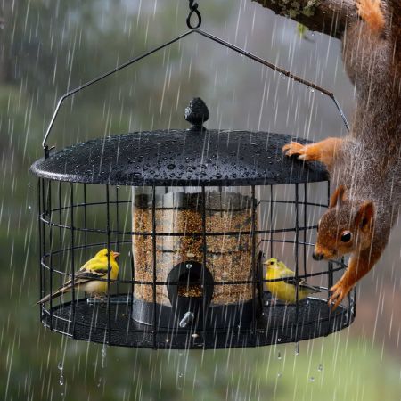 Veehoo Squirrel-Proof Metal Bird Feeder with Caged Design Black New Arrivals image8 Veehoo Squirrel-Proof Metal Bird Feeder with Caged Design Black New Arrivals image8