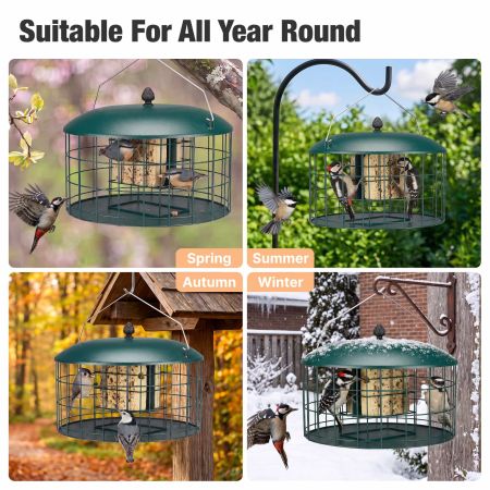 Veehoo Double Compartment Suet Feeder with Wider Platform Green New Arrivals image7