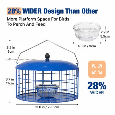 Veehoo Caged Bluebird Feeder with Squirrel-Proof Metal Design Blue Squirrel Proof Feeders image2 Veehoo Caged Bluebird Feeder with Squirrel-Proof Metal Design Blue Squirrel Proof Feeders image2