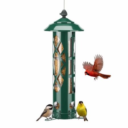 Veehoo Weight-Activated Squirrel-Proof Bird Feeder Green Squirrel Proof Feeders image1