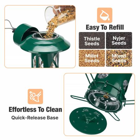 Veehoo Weight-Activated Squirrel-Proof Bird Feeder Green Squirrel Proof Feeders image3