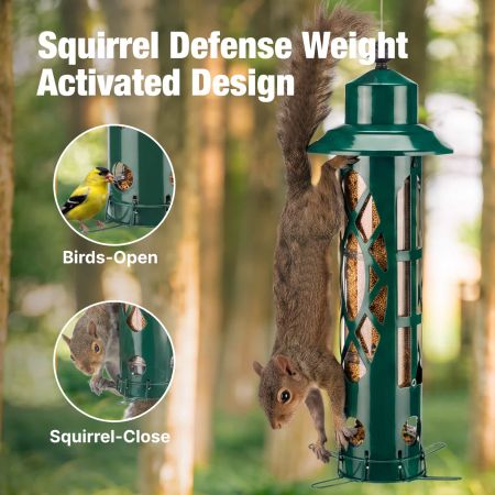 Veehoo Weight-Activated Squirrel-Proof Bird Feeder Green Squirrel Proof Feeders image4