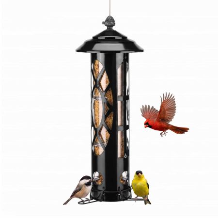 Veehoo Weight-Activated Squirrel-Proof Bird Feeder Black Squirrel Proof Feeders image1 Veehoo Weight-Activated Squirrel-Proof Bird Feeder Black Squirrel Proof Feeders image1
