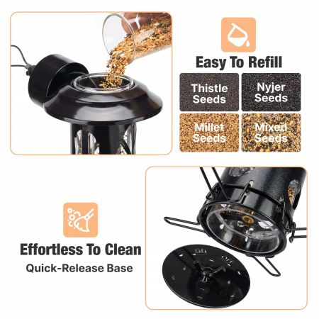 Veehoo Weight-Activated Squirrel-Proof Bird Feeder Black Squirrel Proof Feeders image3 Veehoo Weight-Activated Squirrel-Proof Bird Feeder Black Squirrel Proof Feeders image3