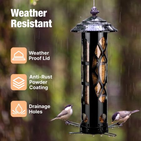 Veehoo Weight-Activated Squirrel-Proof Bird Feeder Black Squirrel Proof Feeders image5 Veehoo Weight-Activated Squirrel-Proof Bird Feeder Black Squirrel Proof Feeders image5