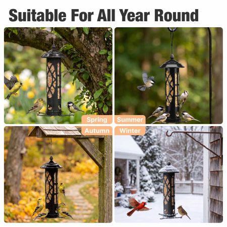 Veehoo Weight-Activated Squirrel-Proof Bird Feeder Black Squirrel Proof Feeders image7 Veehoo Weight-Activated Squirrel-Proof Bird Feeder Black Squirrel Proof Feeders image7