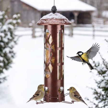 Veehoo Weight-Activated Squirrel-Proof Bird Feeder Brown Squirrel Proof Feeders image6