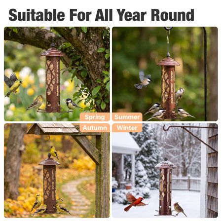 Veehoo Weight-Activated Squirrel-Proof Bird Feeder Brown Squirrel Proof Feeders image7