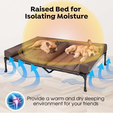 Veehoo Elevated Dog Bed for Double Dogs Gray Elevated Beds image8 Veehoo Elevated Dog Bed for Double Dogs Gray Elevated Beds image8