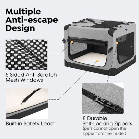 Veehoo Basic Soft Sided Crate Gray Sales image3