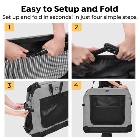 Veehoo Basic Soft Sided Crate Gray Sales image5