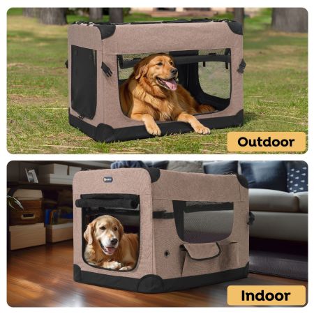 Veehoo Basic Soft Sided Crate Beige Sales image6