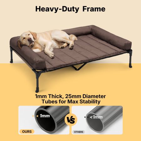 Veehoo Elevated Dog Bed with Bolster Mat Brown Sales image7
