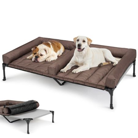 Veehoo Elevated Dog Bed for Double Dogs Gray Elevated Beds image1 Veehoo Elevated Dog Bed for Double Dogs Gray Elevated Beds image1