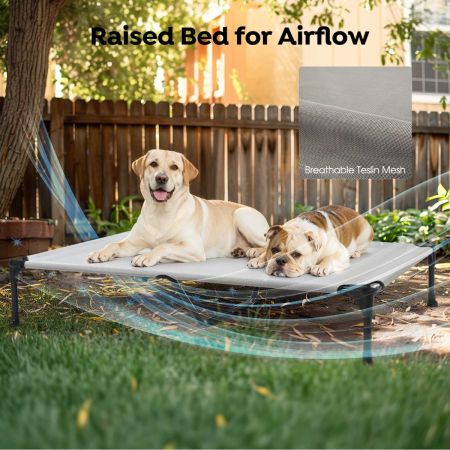 Veehoo Elevated Dog Bed for Double Dogs Gray Elevated Beds image5 Veehoo Elevated Dog Bed for Double Dogs Gray Elevated Beds image5