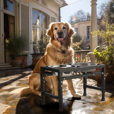 Veehoo Elevated Adjustable Raised Dog Bowls image1
