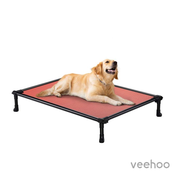 Veehoo Elevated Dog Bed - Black Aluminum Frame 