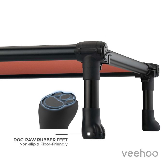 Veehoo Elevated Dog Bed - Black Aluminum Frame 