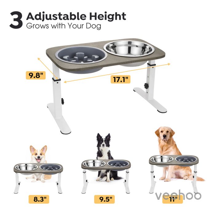 Veehoo Adjustable Raised Dog Bowl