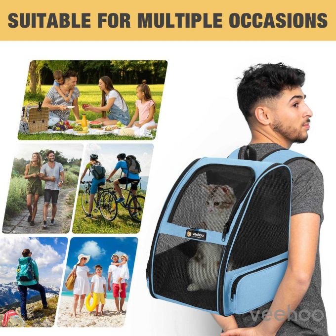 Veehoo Pet Backpack Carrier Bag  with Ventilated Design