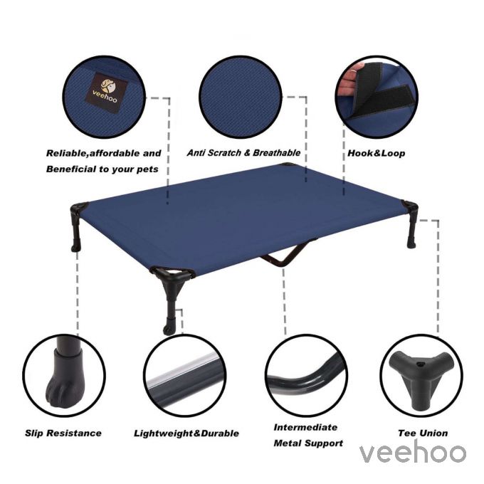 Veehoo Elevated Dog Bed with No-Slip Rubber Feet
