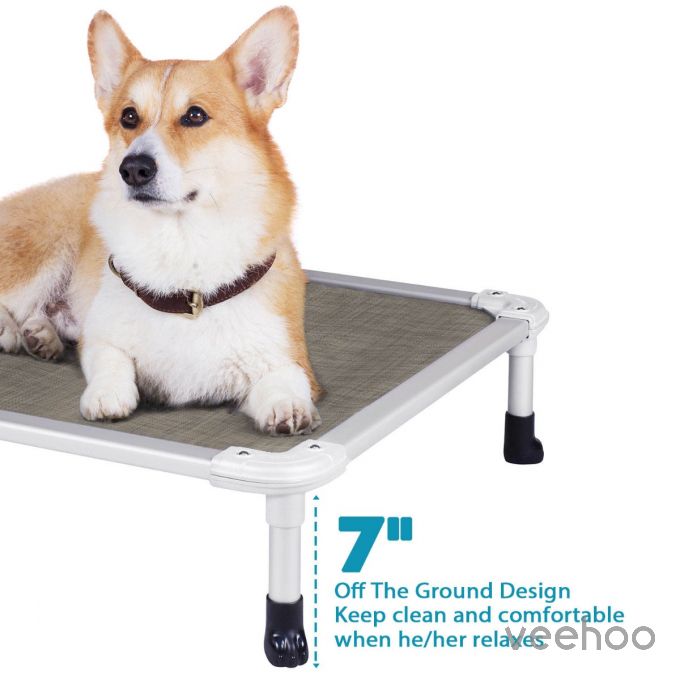 Veehoo Chew-Proof Dog Bed - Silver Aluminum Frame