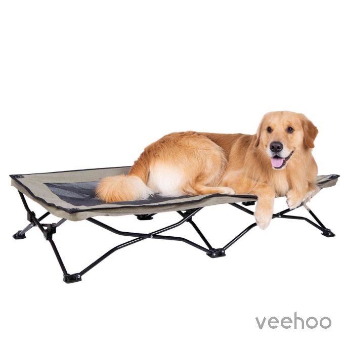 Veehoo Folding Dog Bed for Camping Without Assembling