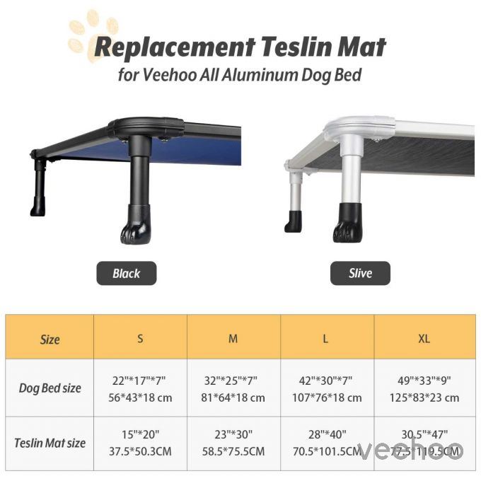 Veehoo Chew-Proof Elevated Dog Bed Replacement Cover