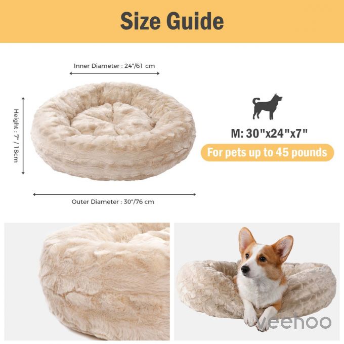 Veehoo Sofa Round Beds for Dogs and Cats